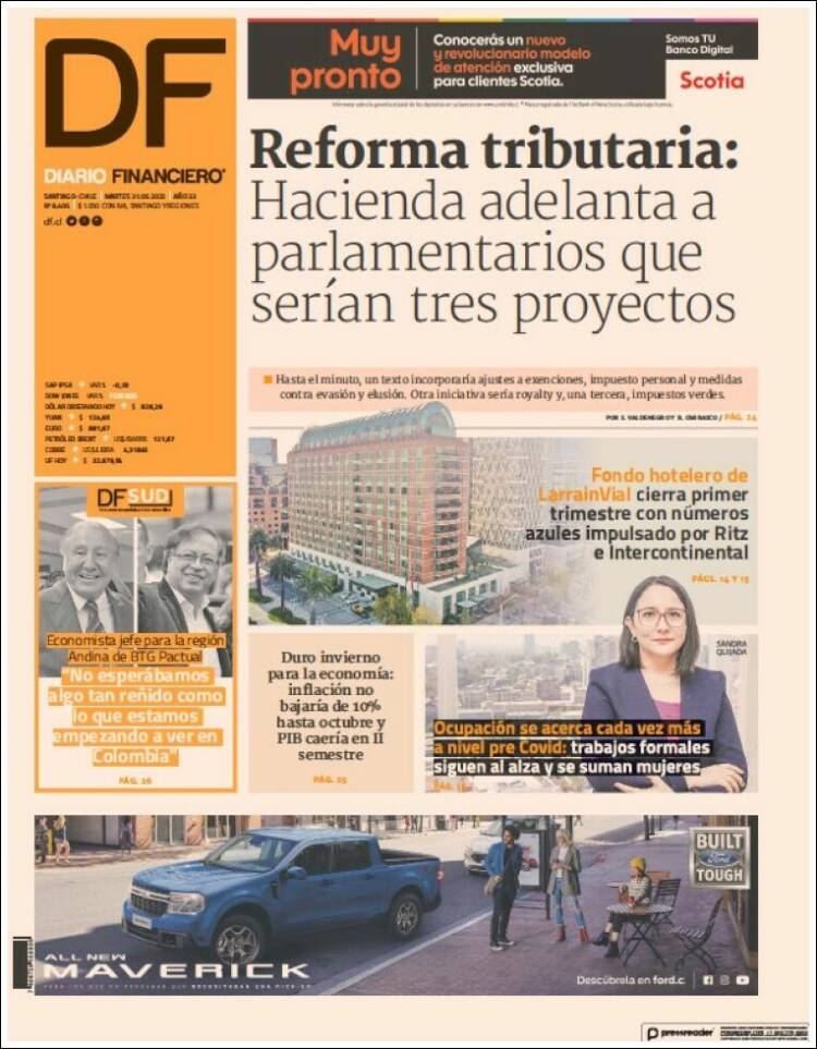 Portada de Diario Financiero (Chile)