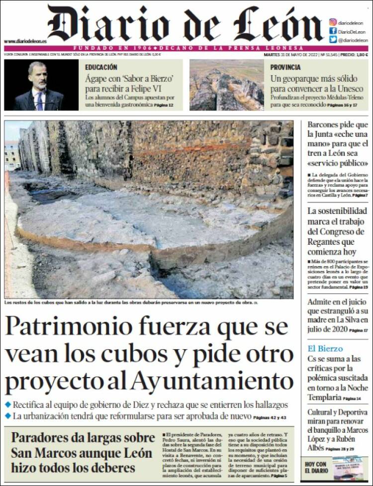 Portada de Diario de León (España)