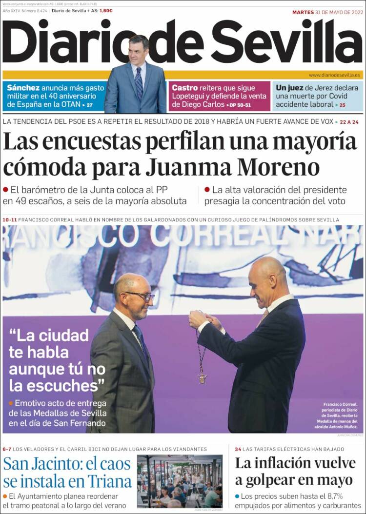 Portada de Diario de Sevilla (España)