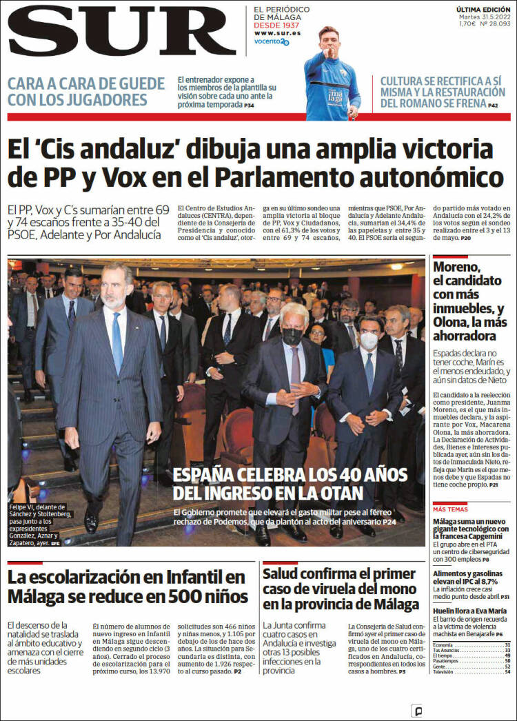 Portada de Diario el Sur (España)