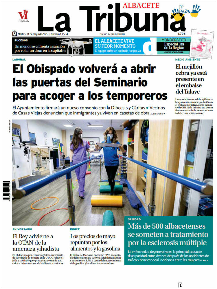 Portada de La Tribuna de Albacete (España)