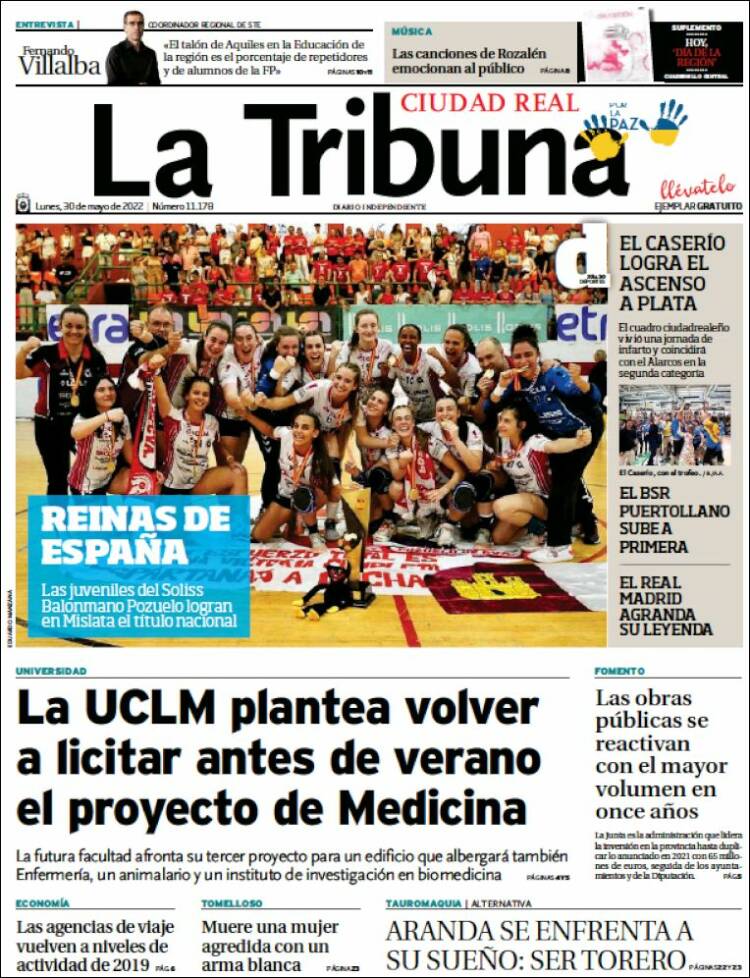 Portada de La Tribuna de Ciudad Real (España)