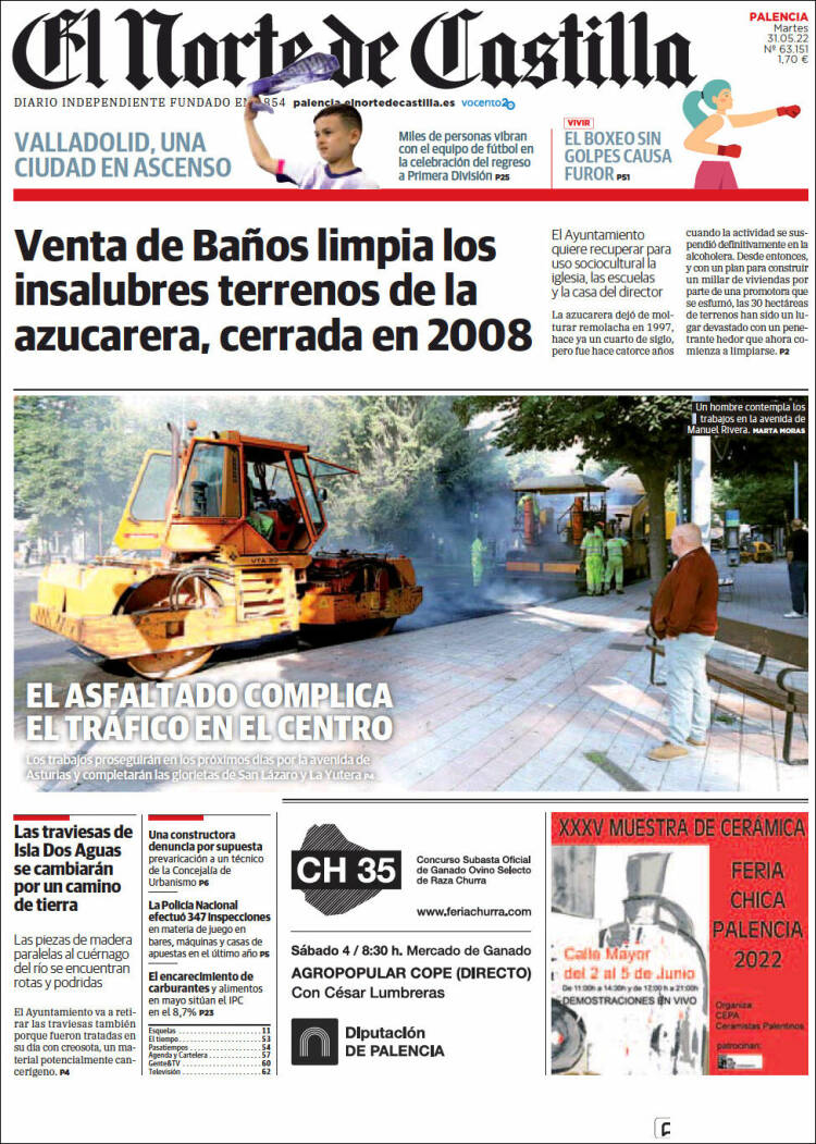 Portada de Norte de Castilla - Palencia (España)
