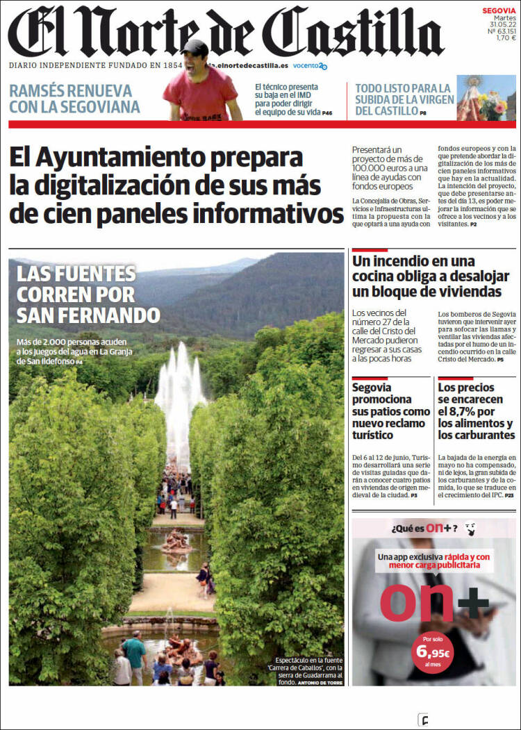 Portada de Norte de Castilla - Segovia (España)