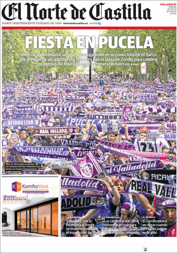Portada de Norte de Castilla - Valladolid (España)