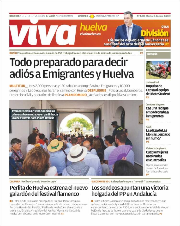 Portada de Viva Huelva (España)