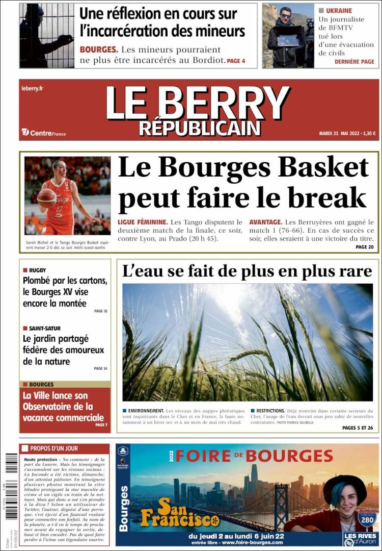 Portada de Berry Republicain (Francia)