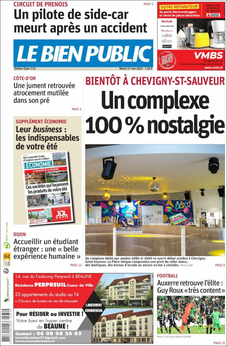 Portada de Le Bien Public (Francia)