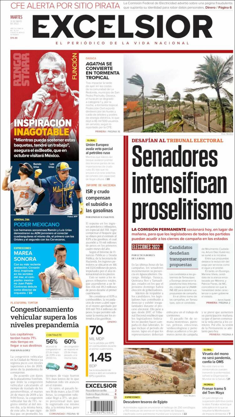 Portada de Excelsior (México)