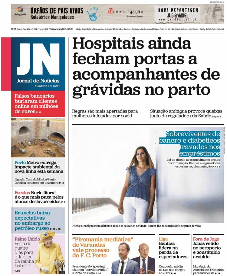 Portada de Jornal de Notícias (Portugal)