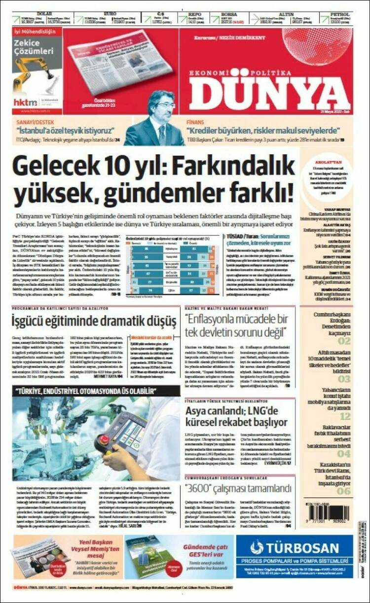 Portada de Dünya (Turqu&iacute;a)