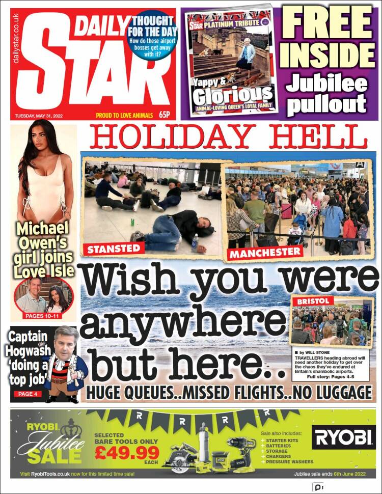 Portada de Daily Star (Reino Unido)