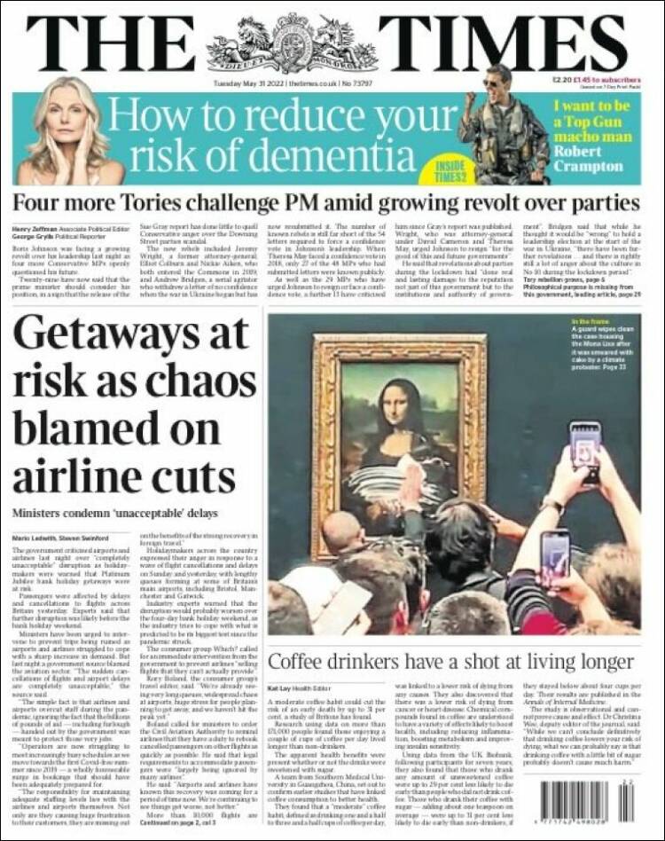 Portada de The Times (Reino Unido)