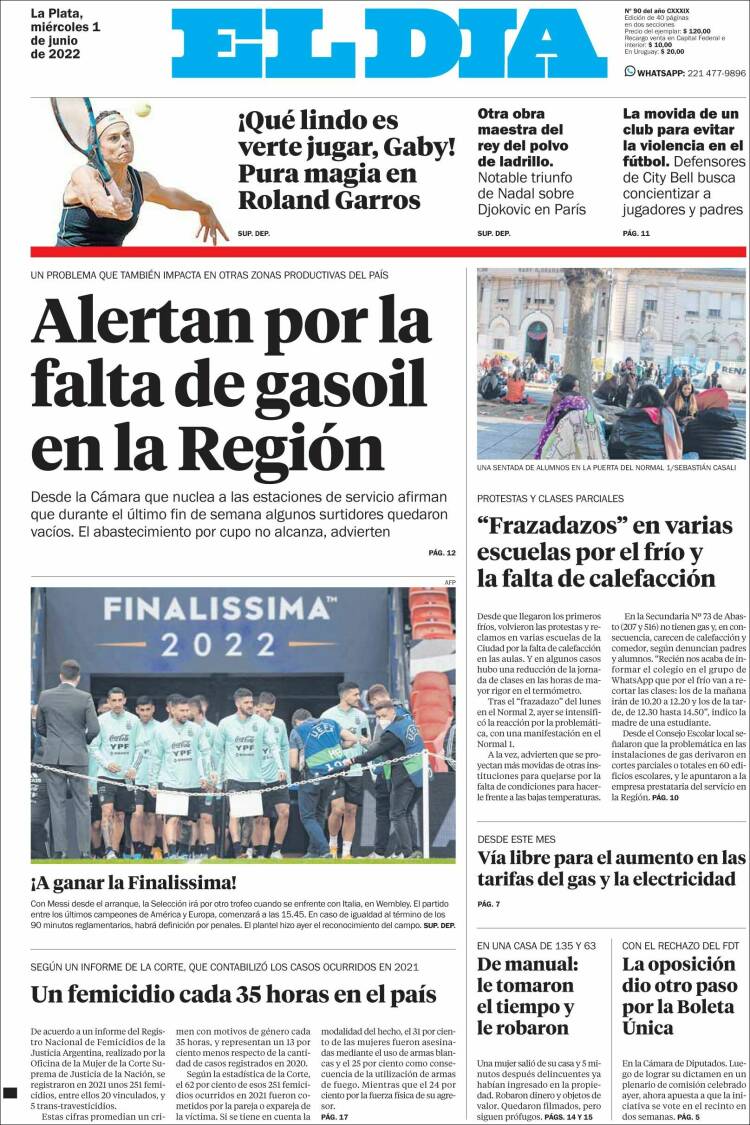 Portada de El Día de la Plata (Argentina)