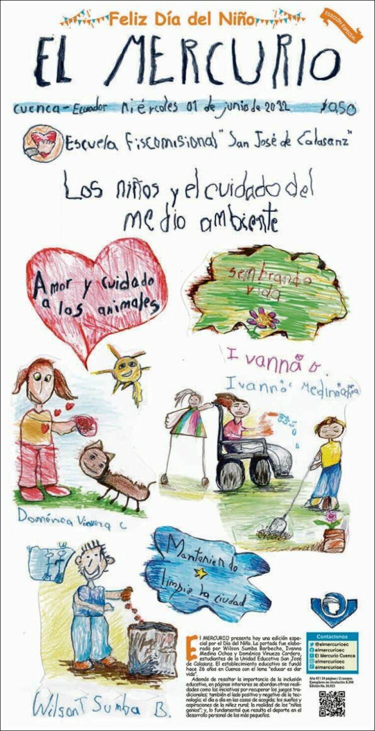 Portada de Diario El Mercurio (Ecuador)