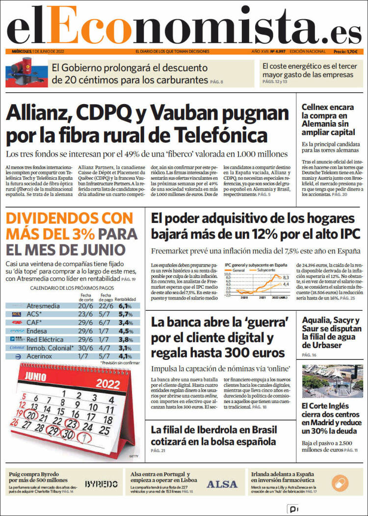 Portada de El Economista (Espa&ntilde;a)