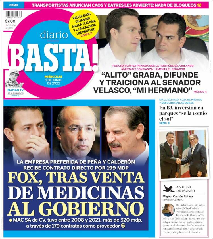 Portada de Diario Basta (M&eacute;xico)