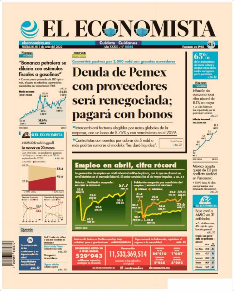 Portada de El Economista (M&eacute;xico)