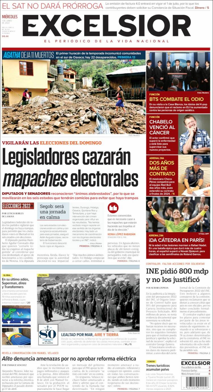 Portada de Excelsior (Mexique)