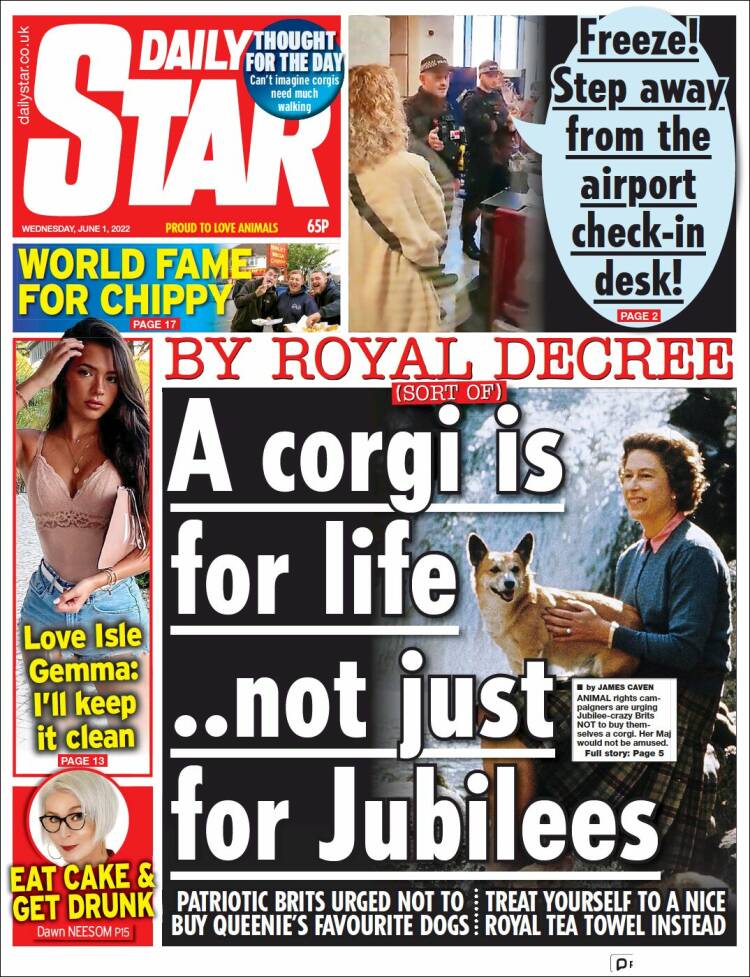 Portada de Daily Star (Reino Unido)