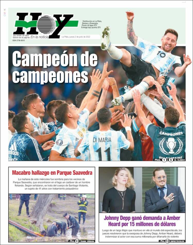 Portada de Diario Hoy (Argentina)