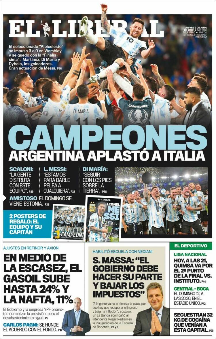 Portada de Diario El Liberal (Argentina)