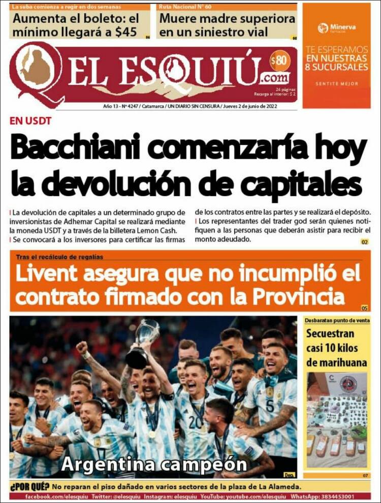 Portada de El Esquiu (Argentina)