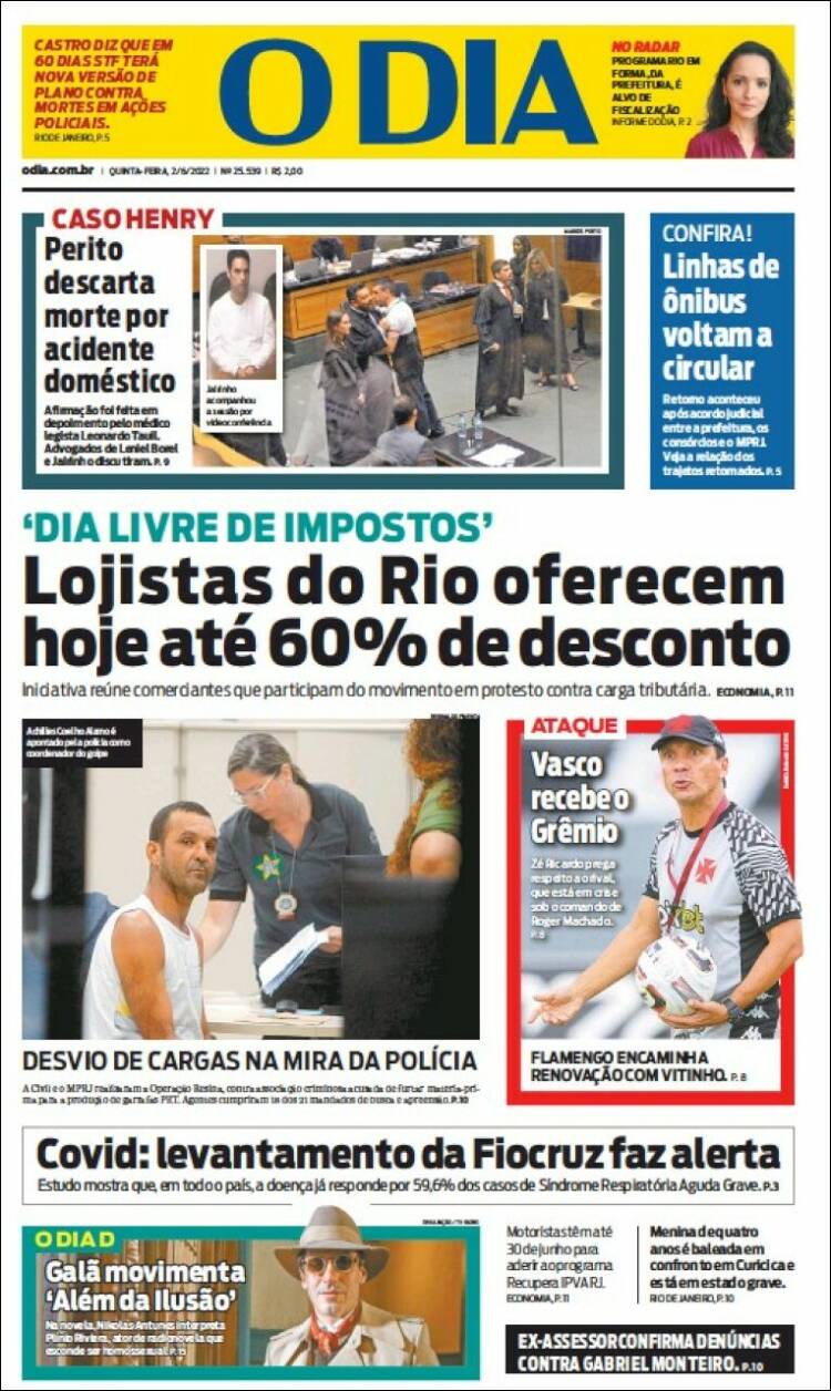 Portada de O Dia (Brasil)