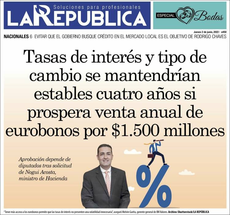 Portada de La República (Costa Rica)