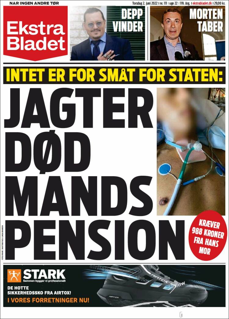 Portada de Ekstra Bladet (Dinamarca)