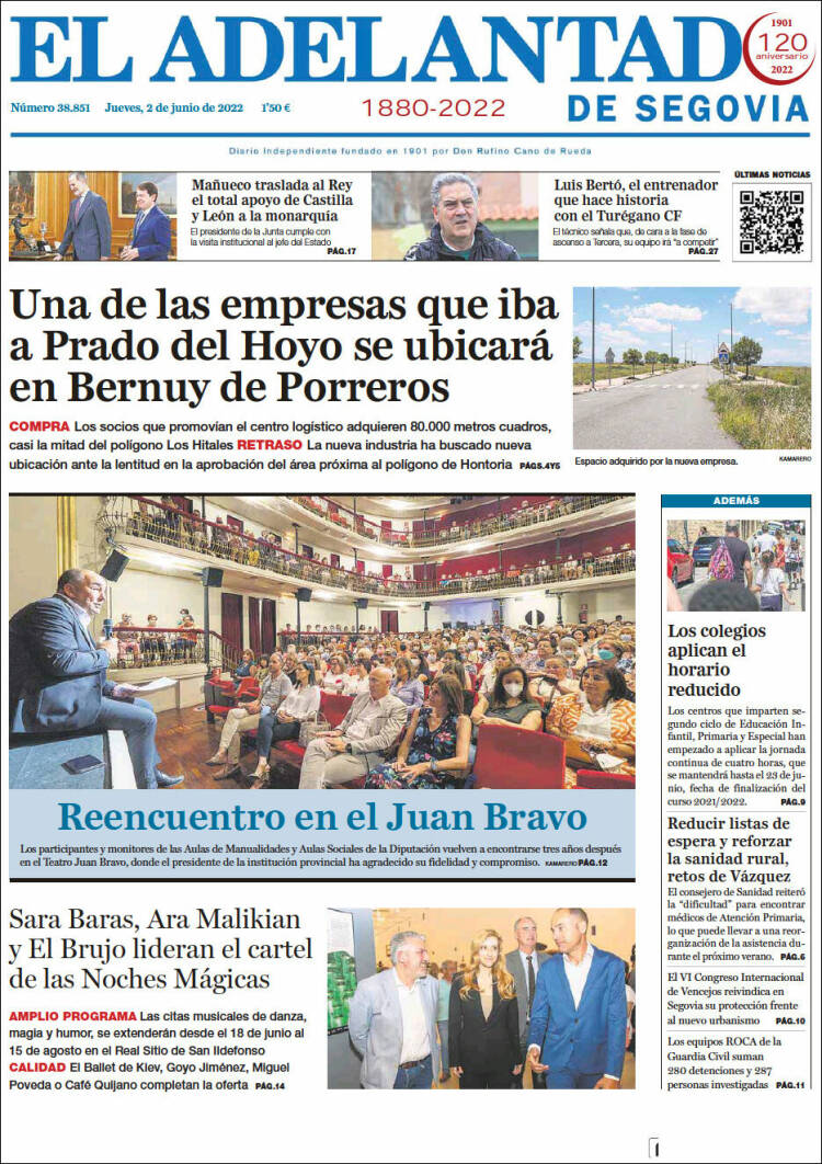 Portada de El Adelantado de Segovia (Espa&ntilde;a)