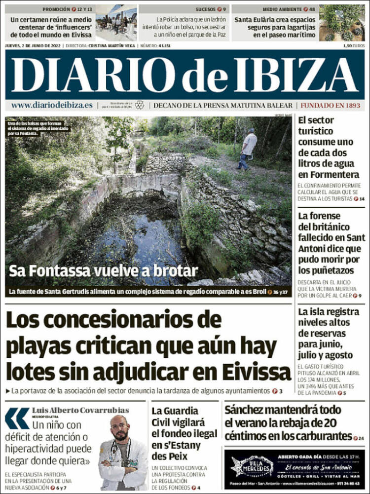 Portada de Diario de Ibiza (España)