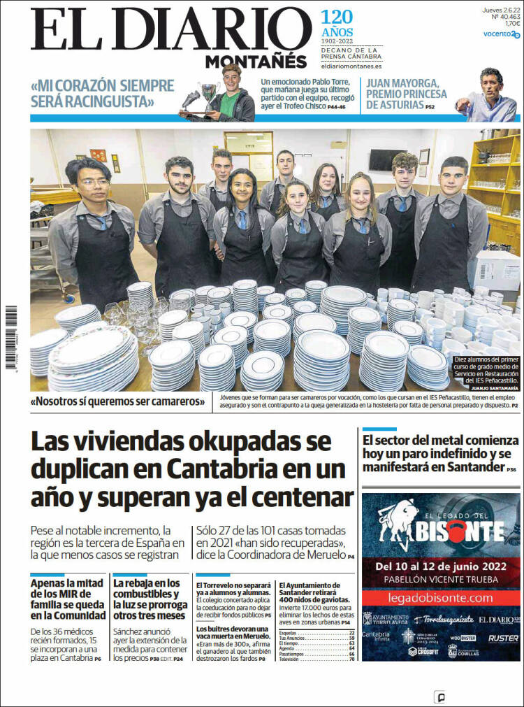 Portada de El Diario Montañés (Espa&ntilde;a)