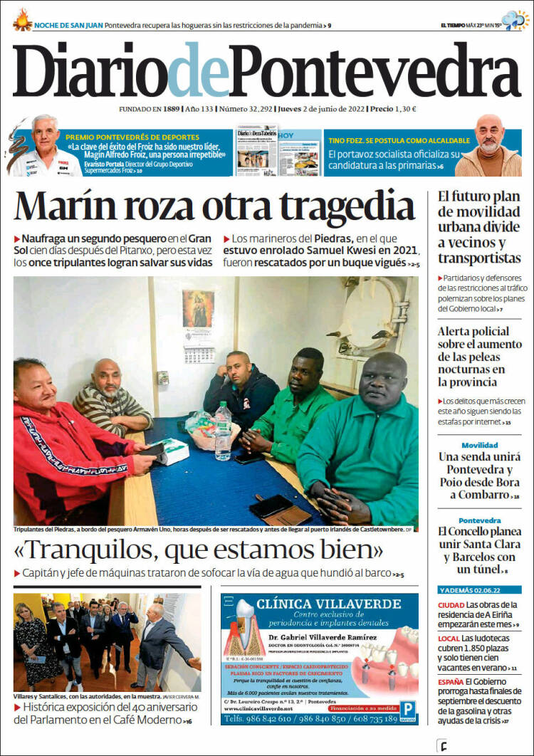 Portada de Diario de Pontevedra (Espa&ntilde;a)