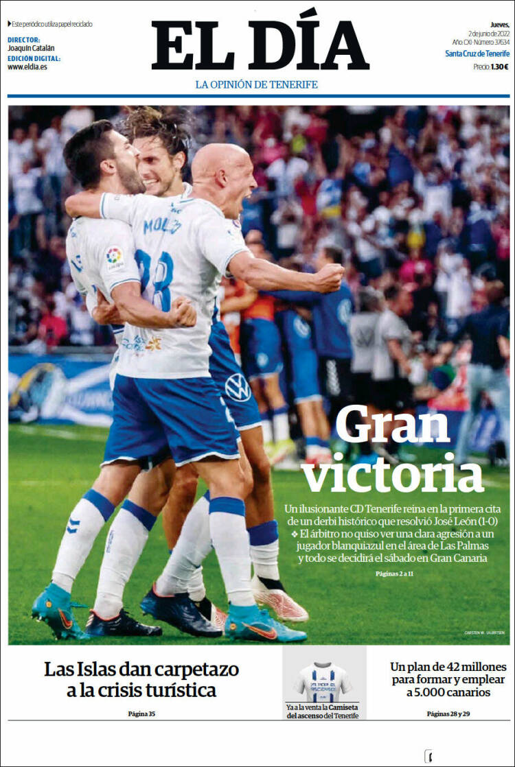 Portada de El Día (Espa&ntilde;a)