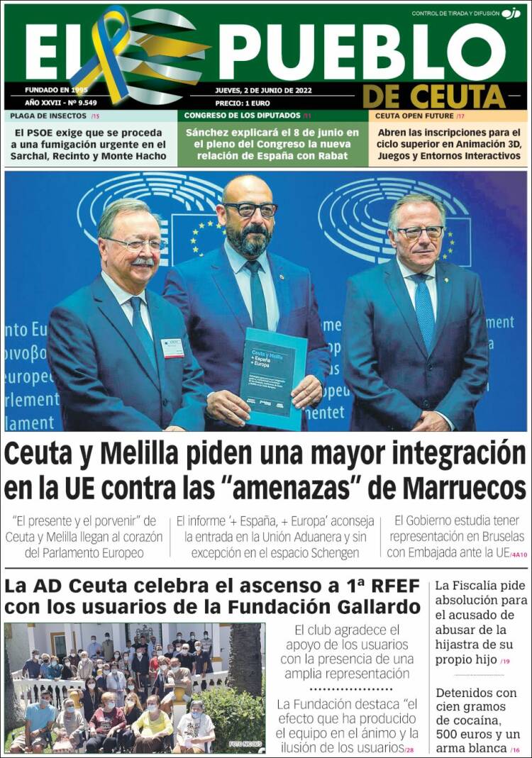 Portada de El Pueblo de Ceuta (Espa&ntilde;a)