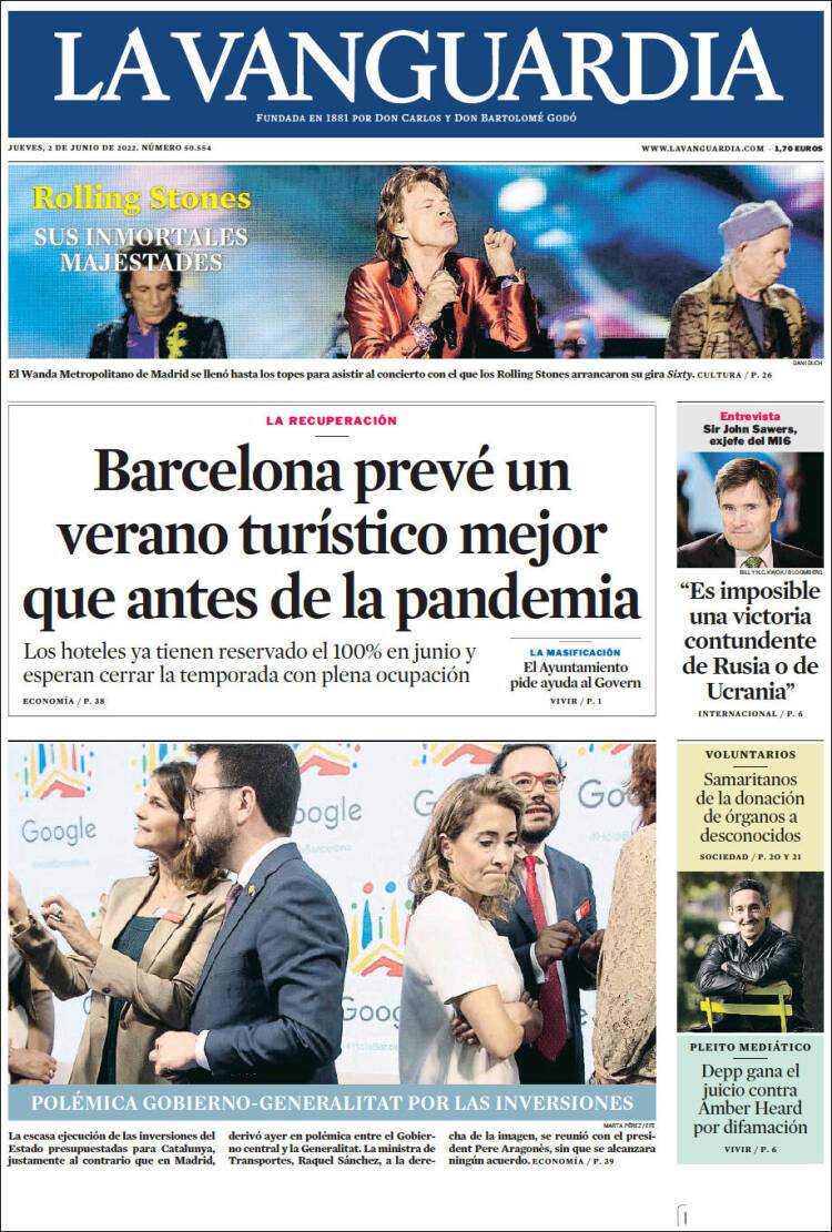 Portada de La Vanguardia (Espa&ntilde;a)