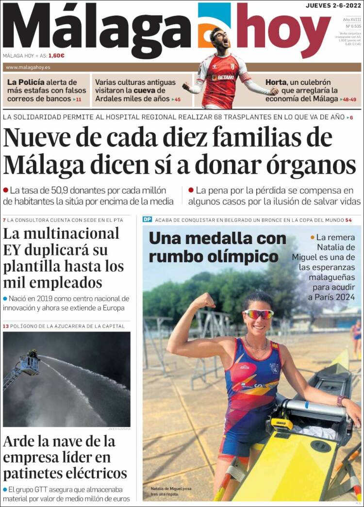 Portada de Málaga Hoy (Espa&ntilde;a)