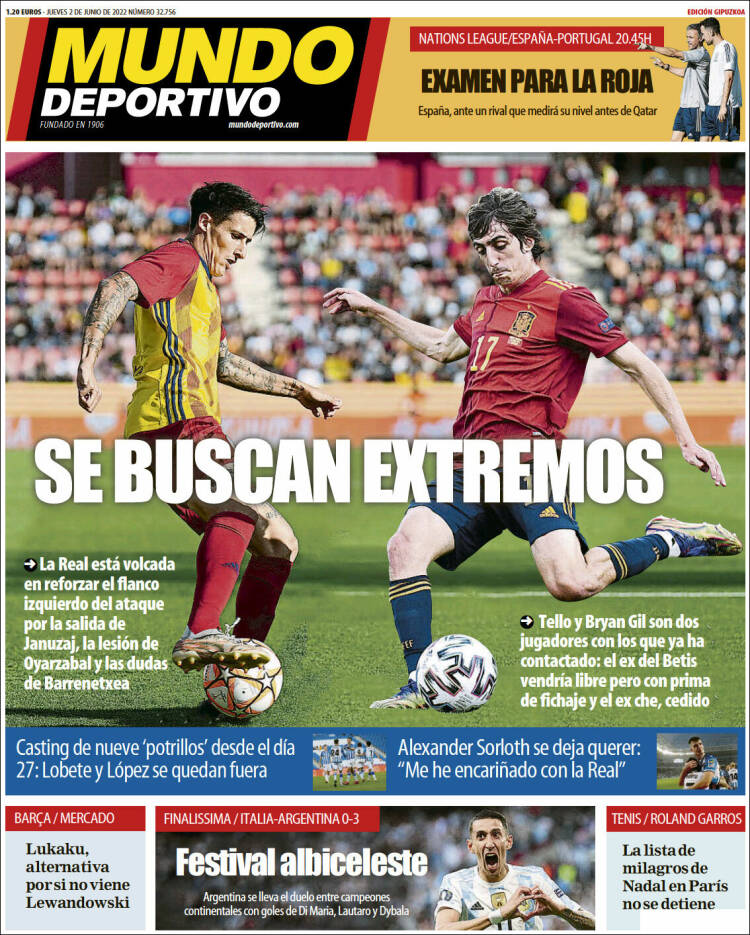 Portada de Mundo Deportivo Gipuzkoa (Espa&ntilde;a)