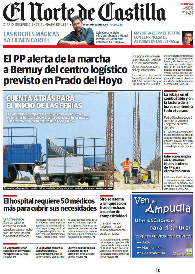 Portada de Norte de Castilla - Segovia (Espa&ntilde;a)