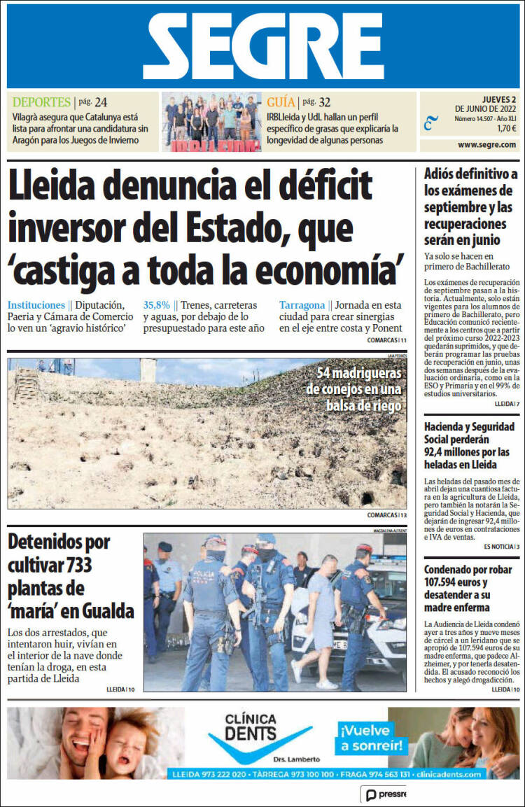 Portada de Segre  (Espa&ntilde;a)