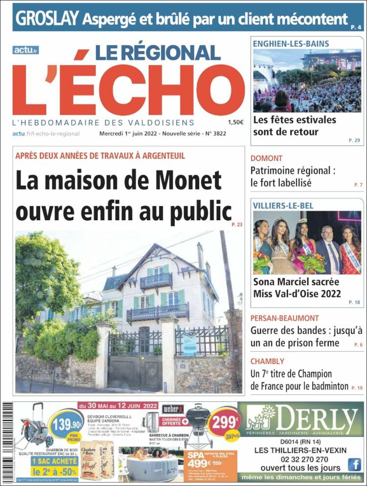 Portada de L'Echo de la Haute-Vienne (Francia)