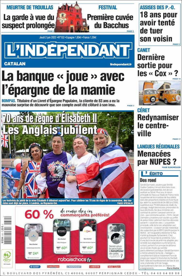 Portada de Le Indépendant (Francia)