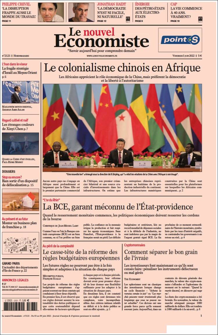 Portada de Le nouvel Economiste (Francia)