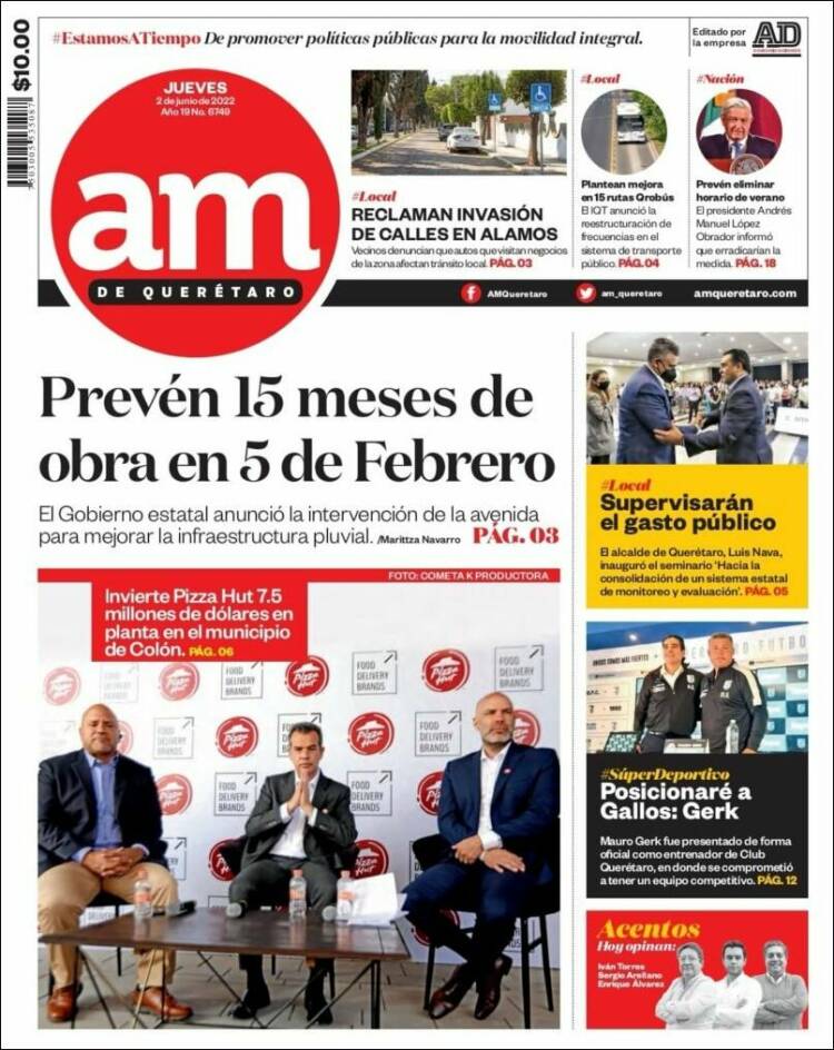 Portada de A.M. Querétaro (México)