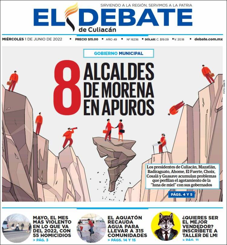 Portada de El Debate de Culiacán (México)