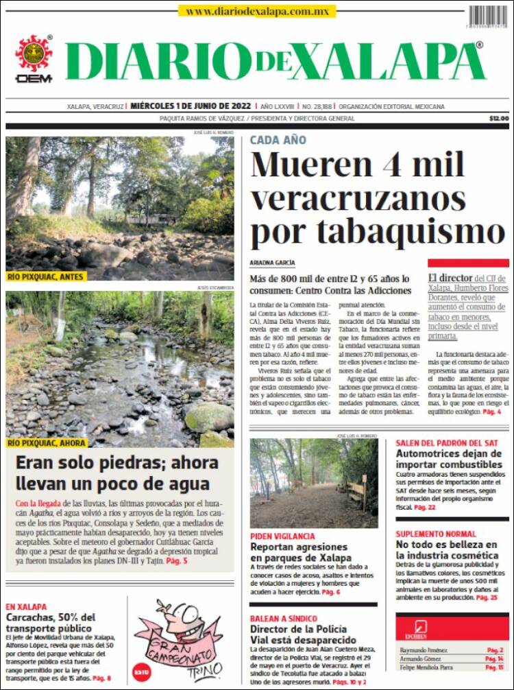 Portada de Diario de Xalapa (México)