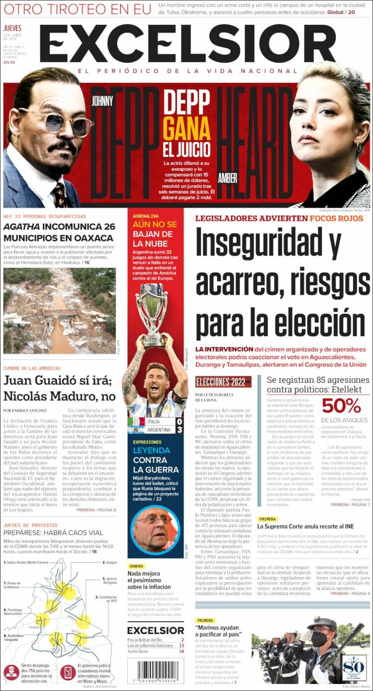 Portada de Excelsior (México)