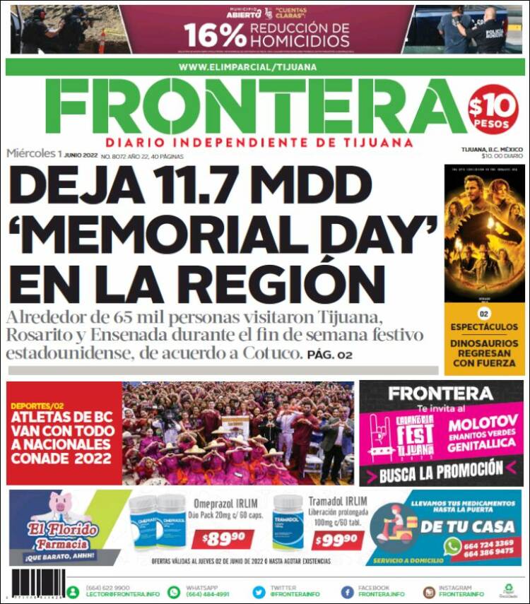 Portada de Frontera (México)