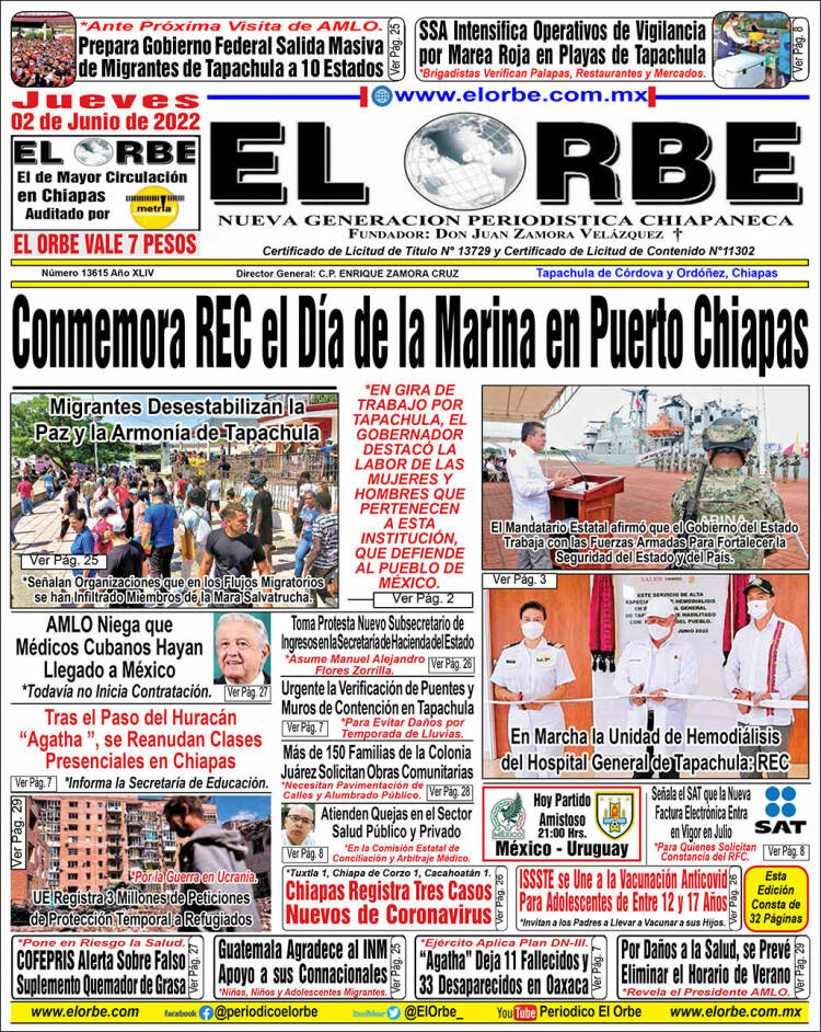 Portada de El Orbe (México)